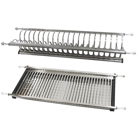 probrico stainless steel dish drying rack for the cabinet|Over The Sink Dish Drainer Drying Rack,3 Tier Adjustable Length .